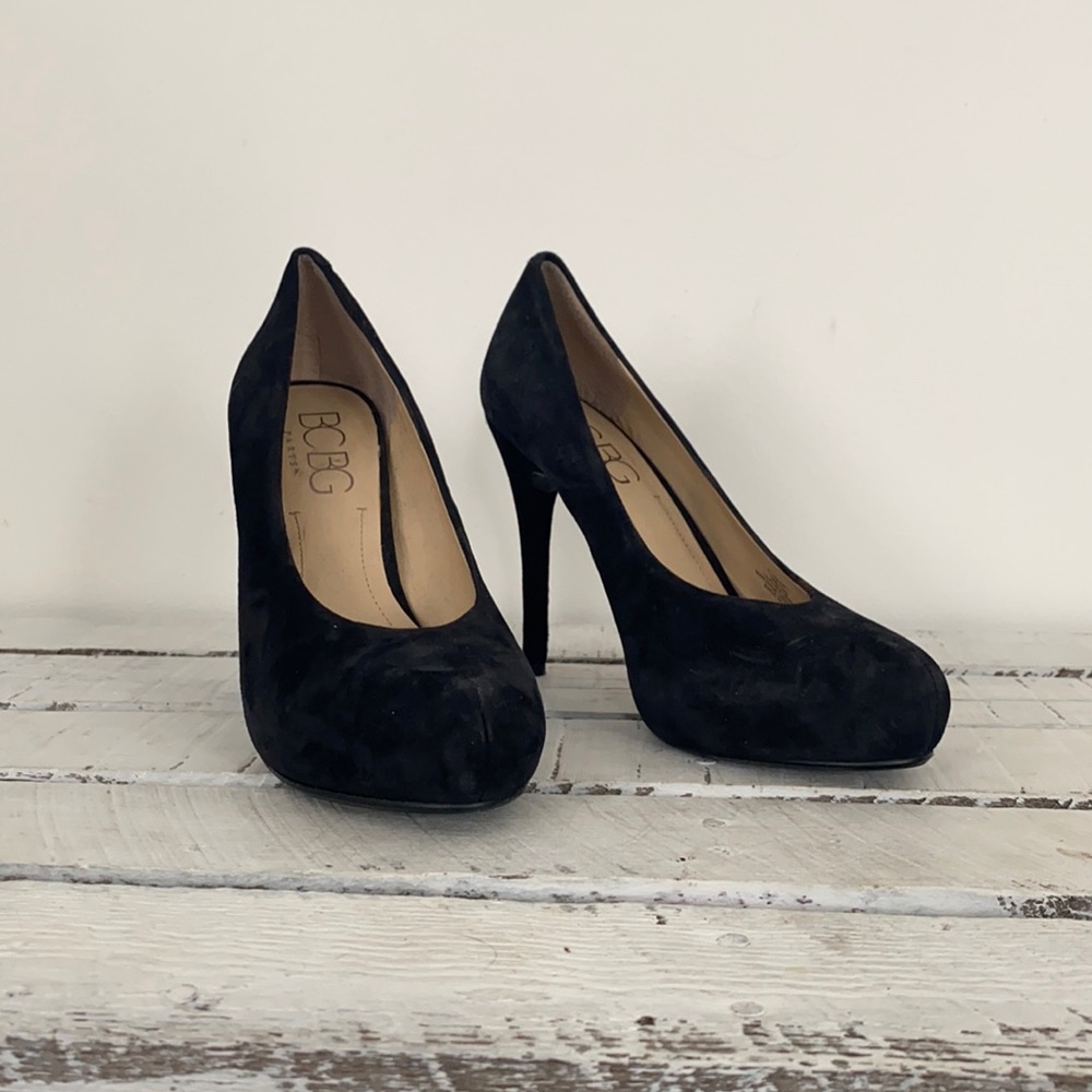 BCBG Black Suede Heels